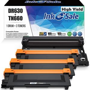 INK E-SALE Compatible TN660 Toner Cartridge and DR630 Drum Set Replacement (1D+3T) for Brother MFC-L2700DW HL-L2340DW HL-L2300D HL-L2380DW DCP-L2540DW DCP-L2520DW MFC-L2740DW MFC-L2720DW Printer