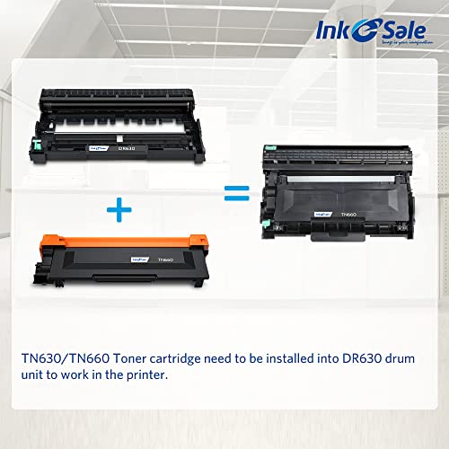 INK E-SALE Compatible TN660 Toner Cartridge and DR630 Drum Set Replacement (1D+3T) for Brother MFC-L2700DW HL-L2340DW HL-L2300D HL-L2380DW DCP-L2540DW DCP-L2520DW MFC-L2740DW MFC-L2720DW Printer