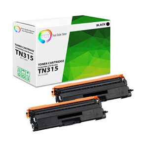 tct premium compatible toner cartridge replacement for brother tn315 tn-315bk black works with brother hl-4150cdn 4570cdw 4570cdwt, mfc-9460cdn 9560cdw 9970cdw printers (6,000 pages) – 2 pack