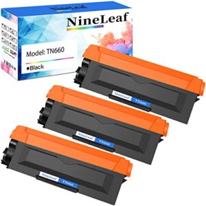 nineleaf (2,600 pages per compatible toner cartridge replacement for brother tn660 tn-660 tn630 to use in hl-l2360dw l2340dw mfc-l2720dw l2700dw l2685dw dcp-l2540dw l2520dw printer (3 pack black)