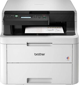 brother color hl-l3290cdw compact wireless digital led all-in-one laser printer for office, white – print copy scan – 25 ppm, 2400 x 600 dpi, 8.5 x 14, 512mb memory, auto duplex printing, 250 sheet