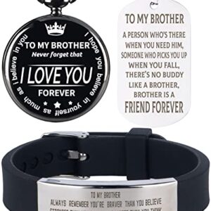 Brother Gifts, Brother Gifts from Sister, Christmas Gifts, Best Brother Gifts, Birthday Gifts for Brother, Brother Birthday Gift Ideas, Brother Necklace, Brother Bracelet, Brother Pocket Watch