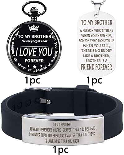Brother Gifts, Brother Gifts from Sister, Christmas Gifts, Best Brother Gifts, Birthday Gifts for Brother, Brother Birthday Gift Ideas, Brother Necklace, Brother Bracelet, Brother Pocket Watch