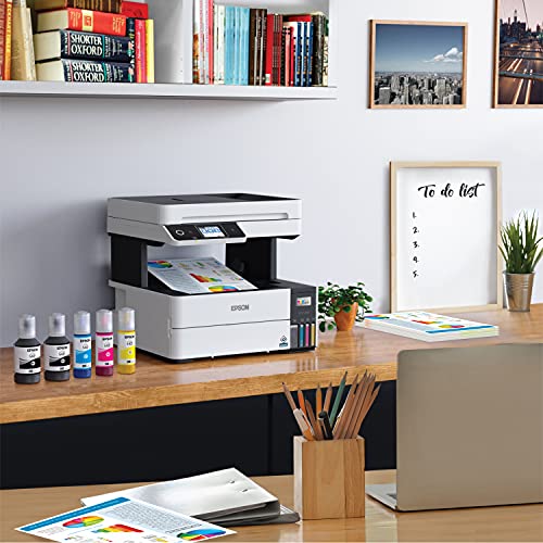 Epson EcoTank Pro ET-5180 Wireless Color All-in-One Supertank Printer with Scanner, Copier, Fax Plus Auto Document Feeder and PCL/Postscript, White