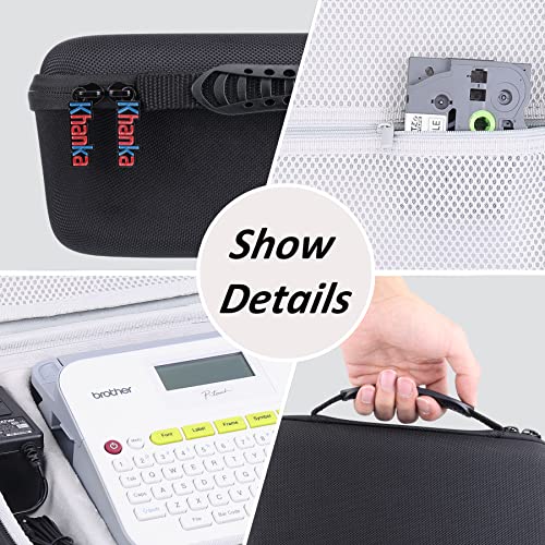 Khanka Hard Travel Case Replacement for Brother P-Touch Pt-d400 PTD400AD, PT-D410, PT-D460BT Home/Office Advanced Label Maker, Case Only (Inside White)