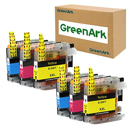 GREENARK Compatible for Brother LC20E Super High Yield Ink Cartridge Set Colors Only (CMY) Works with Brother MFC-J985DW, MFC-J775DW, MFC-J5920DW Printers