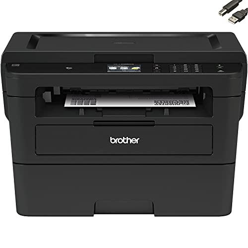 Brother HL-L2395DW All-in-One Monochrome Laserjet Printer with Wireless Printing,Automatic Duplex Printing,1200 x 1200 dpi,36ppm,250-sheet,2.7" LCD Screen,Bundle with JAWFOAL Printer Cable