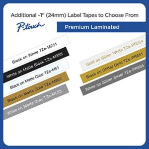 Brother Extra Strength Tape, Laminated Black on Clear, 24mm (Tzes151) - Retail Packaging