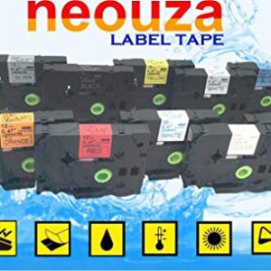 NEOUZA 5PK Compatible for Brother P-Touch Laminated Tze Tz Label Tape Cartridge 12mm x 8m (TZM931 TZe-M931 Black on Matte Silver)