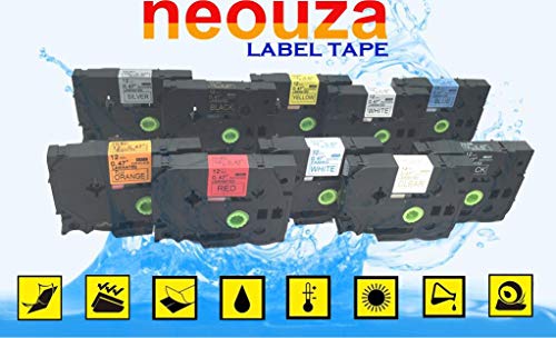 NEOUZA 5PK Compatible for Brother P-Touch Laminated Tze Tz Label Tape Cartridge 12mm x 8m (TZM931 TZe-M931 Black on Matte Silver)