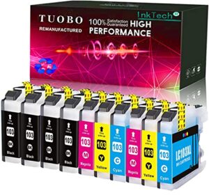tuobo compatible ink cartridge replacement for brother lc103xl lc101xl compatible with mfc j870dw j450dw j470dw j650dw j4410dw j4510dw j4710dw j6720 (4bk+2c+2m+2y)