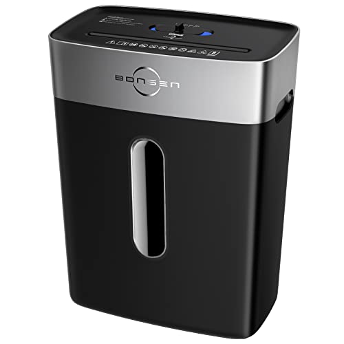 BONSEN Shredder for Home Office, 8-Sheet Crosscut Credit Card Shredder, Small Paper Shredder for Home Use with 4 Gallons Wastebasket, High Security Level P-4, ETL Certification (S3101)