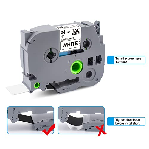 4P TZe-251 24mm 0.94 Laminated White Tape, Replacement for Brother Label Maker Tape 24mm TZe-251, P Touch Label Tape 1 Inch Compatible with Brother Ptouch PT-D600 PT-P710BT PT-P750W Label Machine