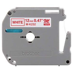 brother tape cartridges 0.47 in x 26.2 ft wide red on white (mk232) – retail packaging