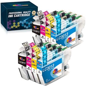 clorisun compatible ink cartridges replacement for brother lc3013 lc3011 to use with mfc-j491dw mfc-j497dw mfc-j895dw mfc-j690dw printer (2 black, 2 cyan, 2 magenta, 2 yellow, 8-pack)