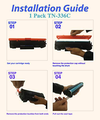 1-Pack ColorPrint Compatible TN336 Cyan Toner Cartridge High Yield Replacement for Brother TN-336 TN336C TN336 TN331 Work with HL-L8350CDW MFC-L8850CDW HL-L8350CDWT HL-L8250CDN MFC-L8600CDW Printer