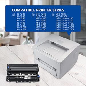 DR400 Drum Unit 1-Pack Compatible DR-400 Replacement for Brother DR400 Drum Unit HL-1230 1240 DCP-1200 1400 MFC-8300 8500 IntelliFax-4100 4750 5750 Printer (Not Include Toner)