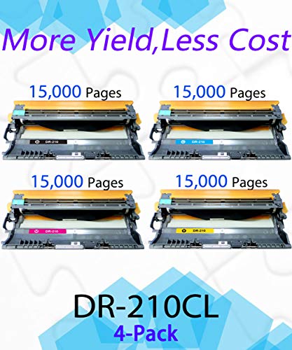 EASYPRINT Compatible (4-Pack, Drum only) DR210CL DR-210CL DR210 Drum Unit Used for HL3040CN 3070CW 9320CW MFC-9010CN 9120CW 9320CW Printer