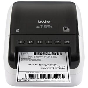 brother ql-1110nwb wide format, postage and barcode professional thermal label printer with wireless connectivity (renewed)