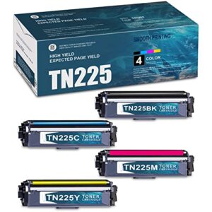 tn225 toner 4 pack (1bk+1c+1m+1y) tn225bk / tn225c / tn225m / tn225y compatible toner cartridges replacement for hl-3140cw 3150cdn 3170cdw 3180cdw printers toner -by nitroink