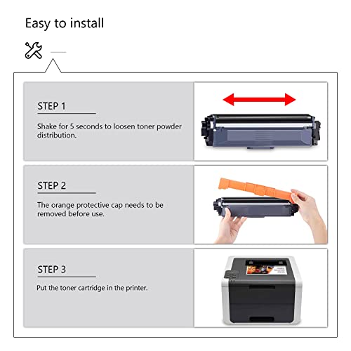 TN225 Toner 4 Pack (1BK+1C+1M+1Y) TN225BK / TN225C / TN225M / TN225Y Compatible Toner Cartridges Replacement for HL-3140CW 3150CDN 3170CDW 3180CDW Printers Toner -by NITROINK