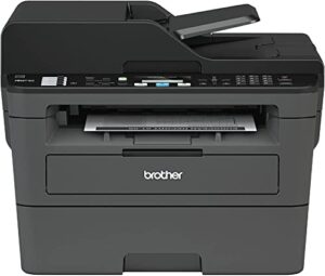 brother mfc-l2710dw wireless all-in-one monochrome laser printer for home office, black – print copy scan fax – 32 ppm, 2400 x 600 dpi, 50-sheet adf, auto duplex printing, voice activated, ethernet