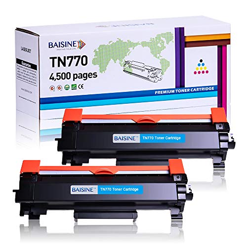 BAISINE TN770 Compatible Toner Cartridge Replacement for Brother TN-770 TN 770 TN760 TN730 for Brother MFC-L2750DW HL-L2370DW HL-L2370DWXL MFC-L2750DWXL Printer- 2Pack Super High Yield (4,500 Pages)