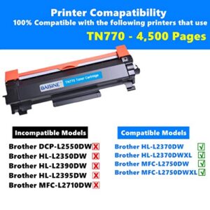 BAISINE TN770 Compatible Toner Cartridge Replacement for Brother TN-770 TN 770 TN760 TN730 for Brother MFC-L2750DW HL-L2370DW HL-L2370DWXL MFC-L2750DWXL Printer- 2Pack Super High Yield (4,500 Pages)