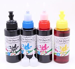ink dynasty 400ml anti-uv water resistant ink refill kit for refillable cartridge brother mfc-j6710dw mfc-j6910dw mfc-j825dw lc71 cis ciss – black, cyan, magenta, yellow