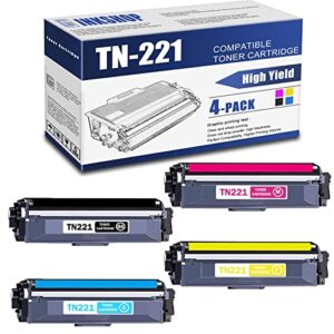 tn221 compatible tn-221bk tn-221c tn-221y tn-221m toner cartridge replacement for brother tn-221 hl-3140cw hl-3150cdn mfc-9130cw mfc-9140cdn dcp-9015cdw toner.(1bk+1c+1y+1m)