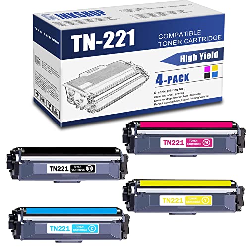 TN221 Compatible TN-221BK TN-221C TN-221Y TN-221M Toner Cartridge Replacement for Brother TN-221 HL-3140CW HL-3150CDN MFC-9130CW MFC-9140CDN DCP-9015CDW Toner.(1BK+1C+1Y+1M)