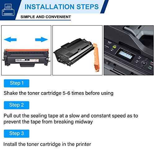 1 Pack TN730 Toner Cartridge & 1 Pack DR730 Drum Unit Compatible TN730 DR730 Replacement for Brother DCP-L2550DW MFC-L2710DW L2750DW L2750DWXL HL-L2350DW L2370DW L2390DW L2395DW Printer