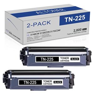 aitoner 2 pack black tn225 tn225bk high yield toner cartridge compatible replacement for brother dcp-9020cdn dcp-9015cdw hl-3140cw mfc-9140cdn mfc-9330cdw mfc-9130cw printer toner cartridge.