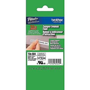 Brother Tzese4 Tz Security Labeling Tape for P-Touch Labelers, 3/4-Inch W, Black On White