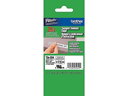 Brother Tzese4 Tz Security Labeling Tape for P-Touch Labelers, 3/4-Inch W, Black On White