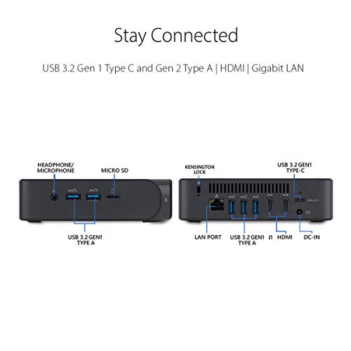 ASUS Chromebox 4 with Intel® Core™ i3-10110U, 8GB RAM, M.2 128GB SSD storage, Power / DisplayPort Over Type C, Dual HDMI, Gigabit LAN, WiFi 6, MicroSD Card Reader, VESA Mount, Chrome OS