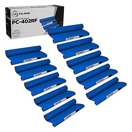 LD Compatible Thermal Ribbon Refill Roll Replacements for Brother PC402 (10-Pack)