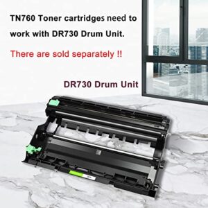 greencycle Compatible Toner Cartridge Replacement for Brother TN760 TN-760 TN730 with CHIP to Use with HL-L2350DW HL-L2395DW HL-L2390DW HL-L2370DW MFC-L2750DW MFC-L2710DW (Black, 1-Pack)