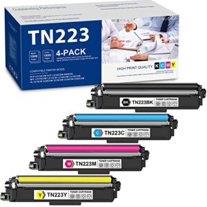 nucala compatible tn223bk tn223c tn223m tn223y toner replacement for brother hl-3210cw 3230cdw 3270cdw 3230cdn 3290cdw mfc-l3770cdw l3710cw l3750cdw l3730cdw printer ink (4-pack, kcmy)