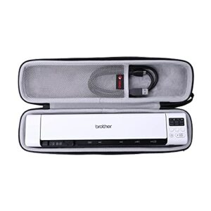 xanad hard case for brother ds-640 / ds-940dw/ds-740d / ds-720d/doxie go se duplex compact mobile document scanner(light gray)