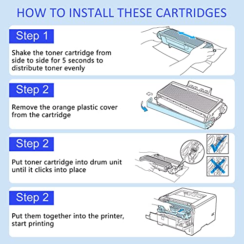 KCMYTONER Compatible Replacement for Brother TN570 DR510 Toner Cartridge and Drum Unit Combo Set Use with DCP-8040 DCP-8045D HL-5140 MFC-5150DLT Printers (1 Toner and 1 Drum)