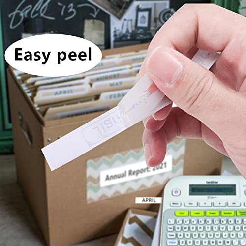 Techlink TZc-231 TZe 131 Compatible with Brother Label Maker Tape Laminated P Touch PT-D210 PT-H110 PT-D220 PTD400 PTD410 Label Tabe Maker 12mm x 8m (6 pcs White/Clear/Yellow/Red/Green/Blue Package)