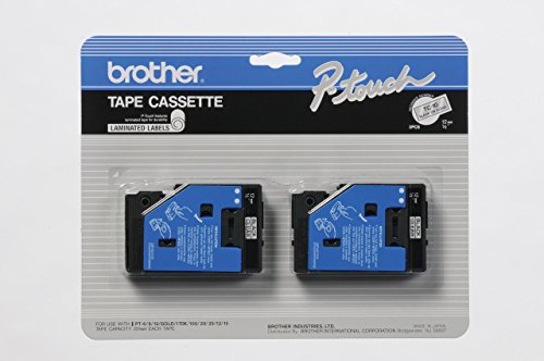 2/Pack 1/2" (12mm) Black on Clear P-touch TC Tape for Brother PT-15, PT15 Label Maker