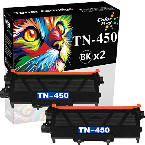 ColorPrint Compatible Toner Cartridge Replacement for Brother TN450 TN-450 TN420 Used for HL-2270DW HL-2280DW HL-2230 HL 2240D MFC-7860DW MFC 7360N 7460DN DCP 7065DN 7060D Printer (2-Pack, Black)