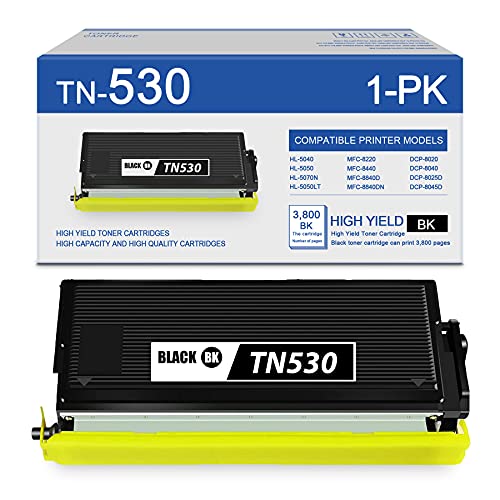 GULOYA 1 Pack Black TN530 Toner Compatible TN-530 Toner Cartridge Replacement for Brother MFC-8420 8220 8820D 8840D 8120 8440 HL-5150D 5140 5170DN 1650 1650N 5170DNLT 5150DLT DCP-8020 8025D Printer.