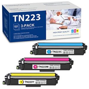 bery tn223c tn223m tn223y toner cartridge compatible replacement for brother tn227 tn223 tn-223 mfc-l3770cdw l3710cw hl-3210cw 3230cdw 3270cdw dcp-l3510cdw l3550cdw printer toner (3-pack, 1c+1m+1y)