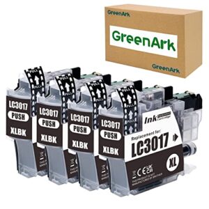 greenark compatible ink cartridge replacement for brother lc3017bk high yield black work for brother mfc-j6930dw mfc-j5330dw mfc-j6530dw mfc-j6730dw printers, 4 pack lc3017xl black ink cartridges