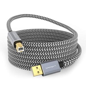 larxavn printer cable, usb printer cable 25ft usb 2.0 type a male to b male scanner cord usb b cable high speed for hp, canon, epson, dell, brother, lexmark, xerox, samsung etc