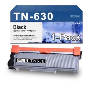 drawn compatible tn630 tn-630 high yield toner replacement for brother hl-l2300d hl-l2320d hl-l2340dw mfc-l2720dw dcp-l2540dw printer, tn630 black 1-pack