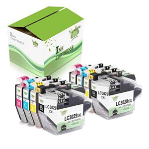8 pack compatible ink cartridge replacement for brother lc3029 xxl lc3029bk lc 3029 to use with mfc-j6935dw mfc-j6535dw mfc-j5830dw mfc-j5930dw j5830dwxl j6535dwxl(2 black 2 cyan 2 magenta 2 yellow)